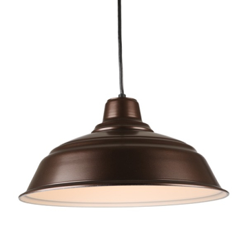 Hi-Lite 17" Curved Shade Cord-Hung Pendant - 120V - Oil Rubbed Bronze