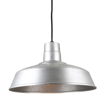 Hi-Lite 14" Classic Shade Cord-Hung Pendant - 120V - Galvanized Steel