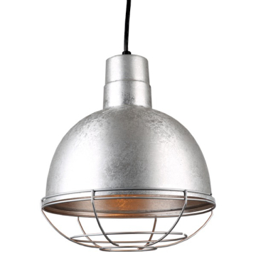 Hi-Lite 12" Deep Bowl Shade Cord-Hung Pendant w/ Wire Guard - 120V - Galvanized Steel