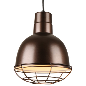 Hi-Lite 10" Deep Bowl Shade Cord-Hung Pendant w/ Wire Guard - 120V - Oil Rubbed Bronze