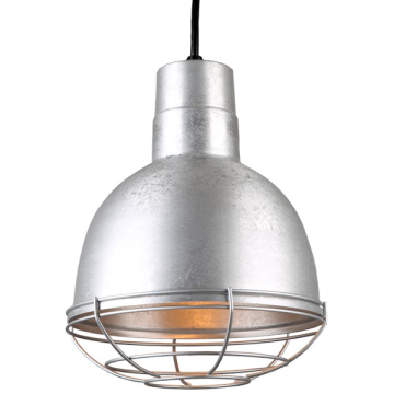 Hi-Lite 10" Deep Bowl Shade Cord-Hung Pendant w/ Wire Guard - 120V - Galvanized Steel