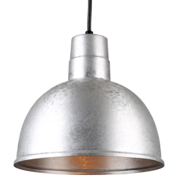 Hi-Lite 12" Deep Bowl Shade Cord-Hung Pendant - 120V - Galvanized Steel
