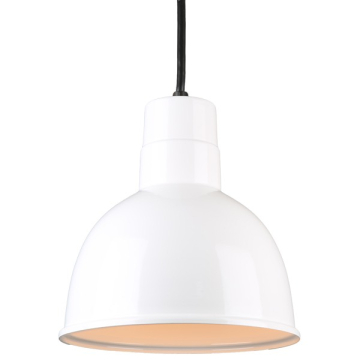 Hi-Lite 10" Deep Bowl Shade Cord-Hung Pendant - 120V - White