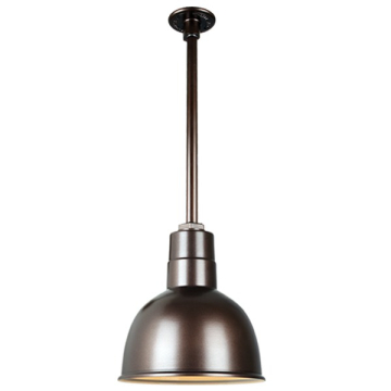 Hi-Lite 10" Deep Bowl Shade Stem-Hung Pendant - 24" Long Stem - 120V - Oil Rubbed Bronze