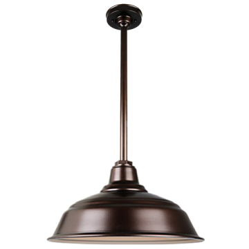 Hi-Lite 17" Curved Shade Stem-Hung Pendant - 24" Long Stem - 120V - Oil Rubbed Bronze