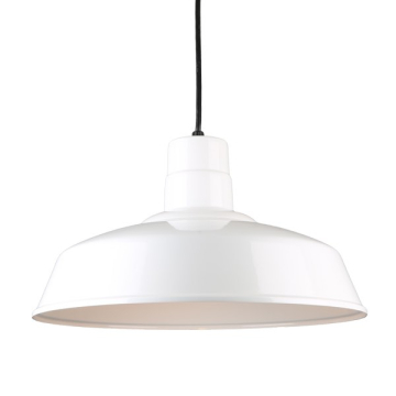 Hi-Lite 14" Classic Shade Cord-Hung Pendant - 120V - White