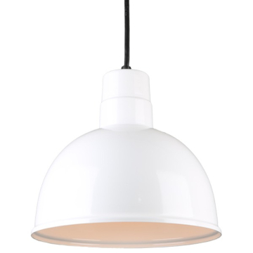 Hi-Lite 12" Deep Bowl Shade Cord-Hung Pendant - 120V - White