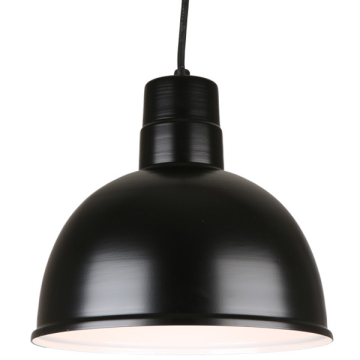 Hi-Lite 12" Deep Bowl Shade Cord-Hung Pendant - 120V - Black