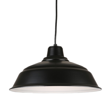 Hi-Lite 17" Curved Shade Cord-Hung Pendant - 120V - Black