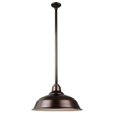 Hi-Lite 17" Curved Shade Stem-Hung Pendant - 36" Long Stem - 120V - Oil Rubbed Bronze