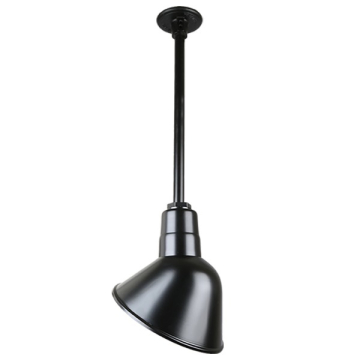 Hi-Lite 10" Angle Shade Stem-Hung Pendant - 24" Long Stem - 120V - Black