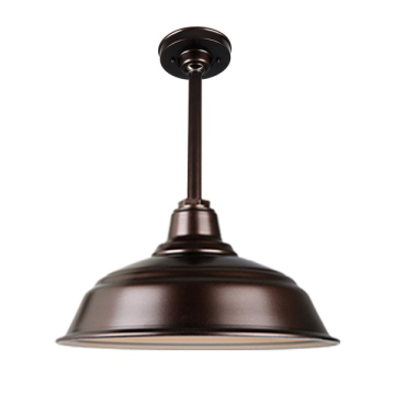 Hi-Lite 17" Curved Shade Stem-Hung Pendant - 12" Long Stem - 120V - Oil Rubbed Bronze