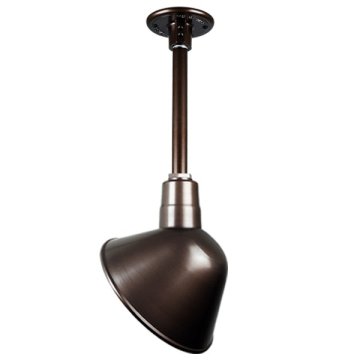 Hi-Lite 10" Angle Shade Stem-Hung Pendant - 12" Long Stem - 120V - Oil Rubbed Bronze