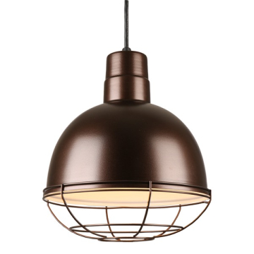 Hi-Lite 12" Deep Bowl Shade Cord-Hung Pendant w/ Wire Guard - 120V - Oil Rubbed Bronze