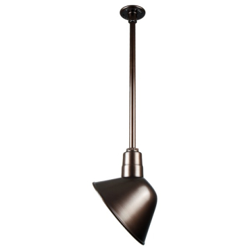 Hi-Lite 10" Angle Shade Stem-Hung Pendant - 24" Long Stem - 120V - Oil Rubbed Bronze