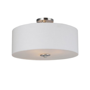 Maxim Lighting Bongo 18" 3-Light Pendant / Semi-Flush Convertible - 120V - Satin Nickel