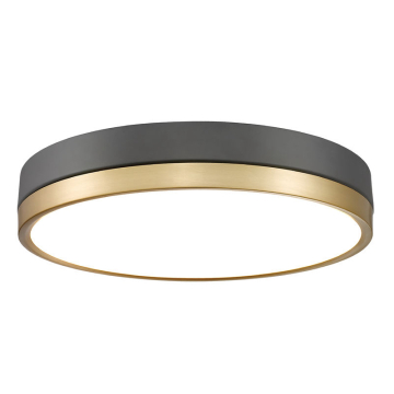 Z-Lite Algar 16" LED Flush Mount - 40W - CCT Selectable - 2,760 Lumens - 120V - Matte Black / Modern Gold