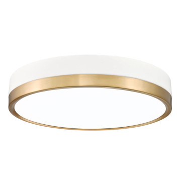 Z-Lite Algar 16" LED Flush Mount - 40W - CCT Selectable - 2,700 Lumens - 120V - Matte White / Modern Gold