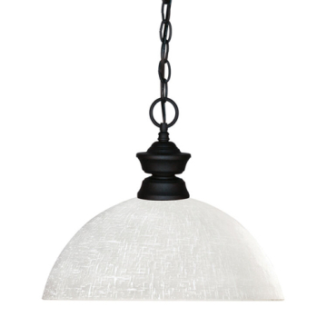 Z-Lite Shark 1-Light Pendant - 120V - Matte Black / White Linen
