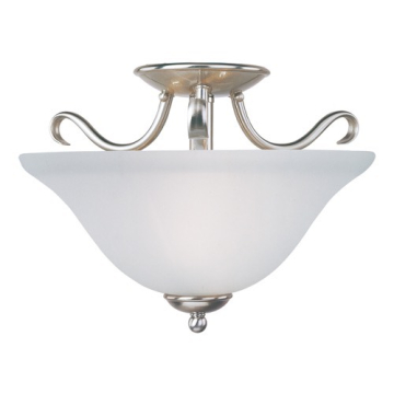 Maxim Lighting Basix 2-Light Semi-Flush Mount - 120V - Satin Nickel