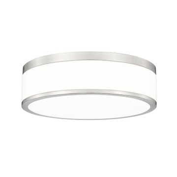 Z-Lite Ballord 12" LED Flush Mount - 24W - CCT Selectable - 1,277 Lumens - 120V - Brushed Nickel