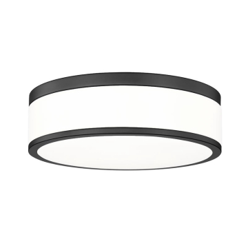 Z-Lite Ballord 12" LED Flush Mount - 24W - CCT Selectable - 1,225 Lumens - 120V - Matte Black