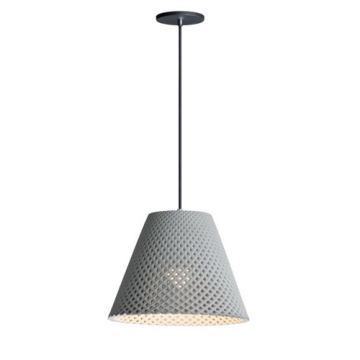Maxim Lighting Woven 15" 1-Light Concrete Pendant - 120V - Gray / Black