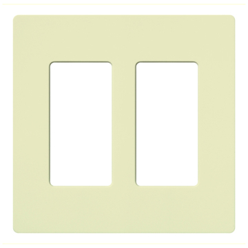 Lutron Claro Screwless Designer Wallplate - 2 Gang - Almond