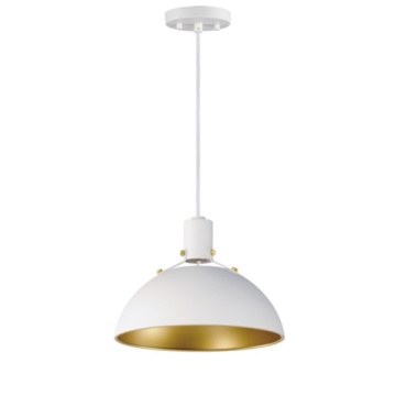 Maxim Lighting Dawn 12.5" Pendant - 120V - White / Satin Brass