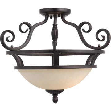 Maxim Lighting Manor 2-Light Semi-Flush Mount - 120V - Oil Rubbed Bronze