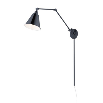 Maxim Lighting Library 1-Light Adjustable Wall Sconce - 28" Arm - 120V - Black