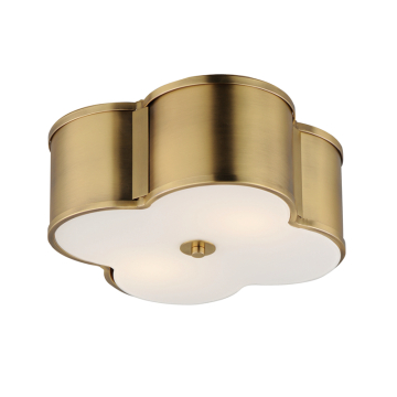 Maxim Lighting Clover 2-Light Flush Mount - 120V - Natural Aged Brass