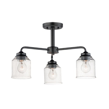 Maxim Lighting Acadia 3-Light Semi-Flush Mount/Chandelier - 120V - Black