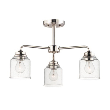 Maxim Lighting Acadia 3-Light Semi-Flush Mount/Chandelier - 120V - Satin Nickel