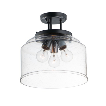 Maxim Lighting Acadia 3-Light Semi-Flush Mount - 120V - Black