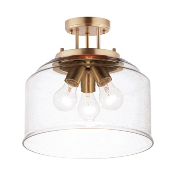 Maxim Lighting Acadia 3-Light Semi-Flush Mount - 120V - Heritage Brass