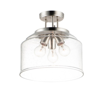 Maxim Lighting Acadia 3-Light Semi-Flush Mount - 120V - Satin Nickel