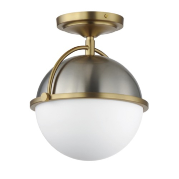 Maxim Lighting Duke 1-Light Semi-Flush Mount - 120V - Satin Nickel / Satin Brass