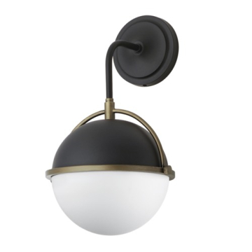 Maxim Lighting Duke 1-Light Outdoor Wall Sconce - 120V - Black / Weathered Brass