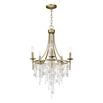 Maxim Lighting Cebu 5-Light Chandelier - 120V - Capiz / Gold Silver