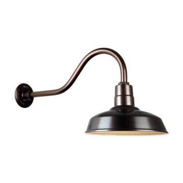 Hi-Lite 17" Curved Shade Gooseneck - 22" Small Loop Arm - 120V - Oil Rubbed Bronze