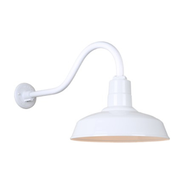 Hi-Lite 14" Classic Shade Gooseneck - 22" Small Loop Arm - 120V - White