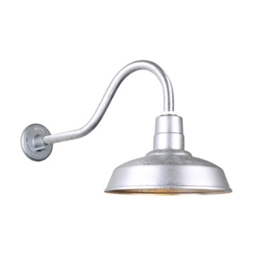 Hi-Lite 14" Classic Shade Gooseneck - 22" Small Loop Arm - 120V - Galvanized Steel