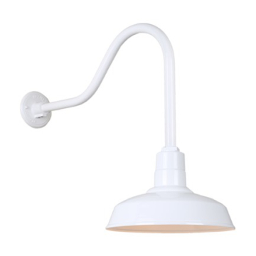 Hi-Lite 14" Classic Shade Gooseneck - 22" Small Loop Drop Arm - 120V - White