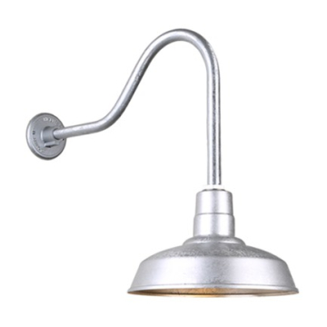 Hi-Lite 14" Classic Shade Gooseneck - 22" Small Loop Drop Arm - 120V - Galvanized Steel