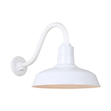 Hi-Lite 14" Classic Shade Gooseneck - 16" Small Loop Arm - 120V - White