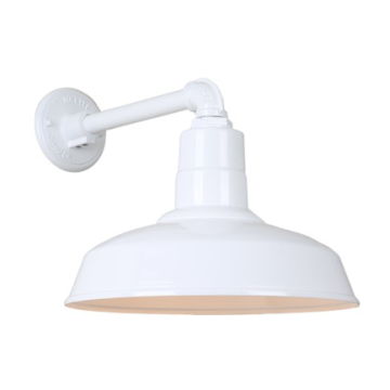 Hi-Lite 14" Classic Shade Gooseneck - 11.5" Straight Arm - 120V - White
