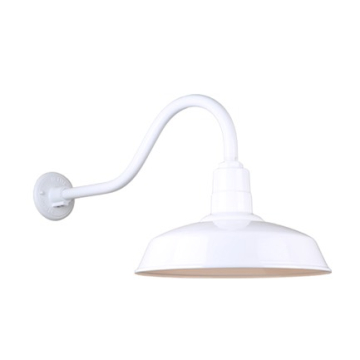 Hi-Lite 16" Classic Shade Gooseneck - 22" Small Loop Arm - 120V - White