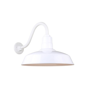 Hi-Lite 16" Classic Shade Gooseneck - 16" Small Loop Arm - 120V - White