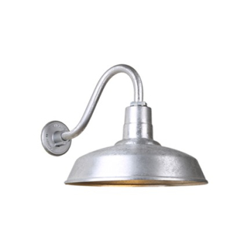 Hi-Lite 16" Classic Shade Gooseneck - 16" Small Loop Arm - 120V - Galvanized Steel